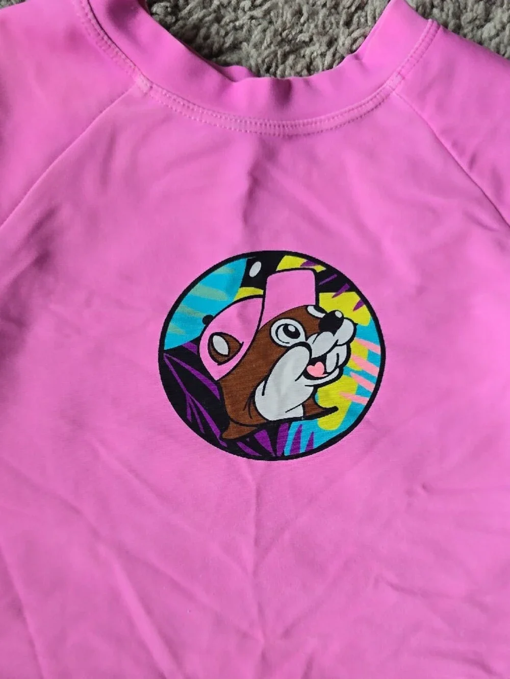 Girls Bucc-ees Tropical Floral Pink Rash Guard Two-Piece Swim Set